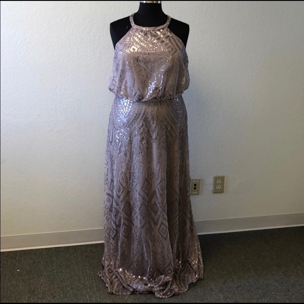 Mori Lee Taupe Bridesmaid Dress